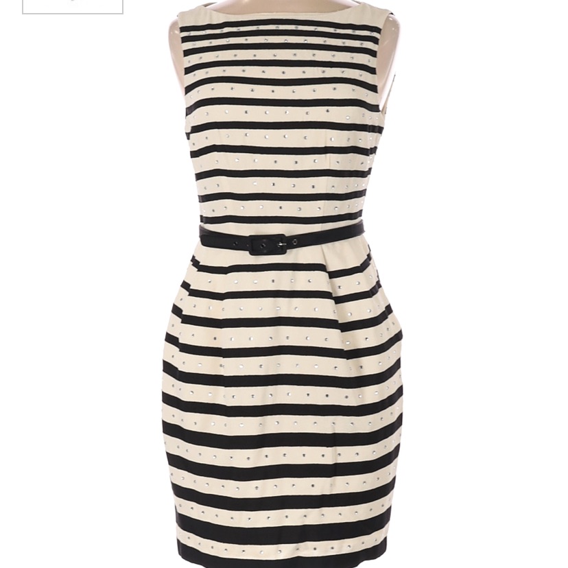 Nanette Lepore Black And White Stripe Dress
